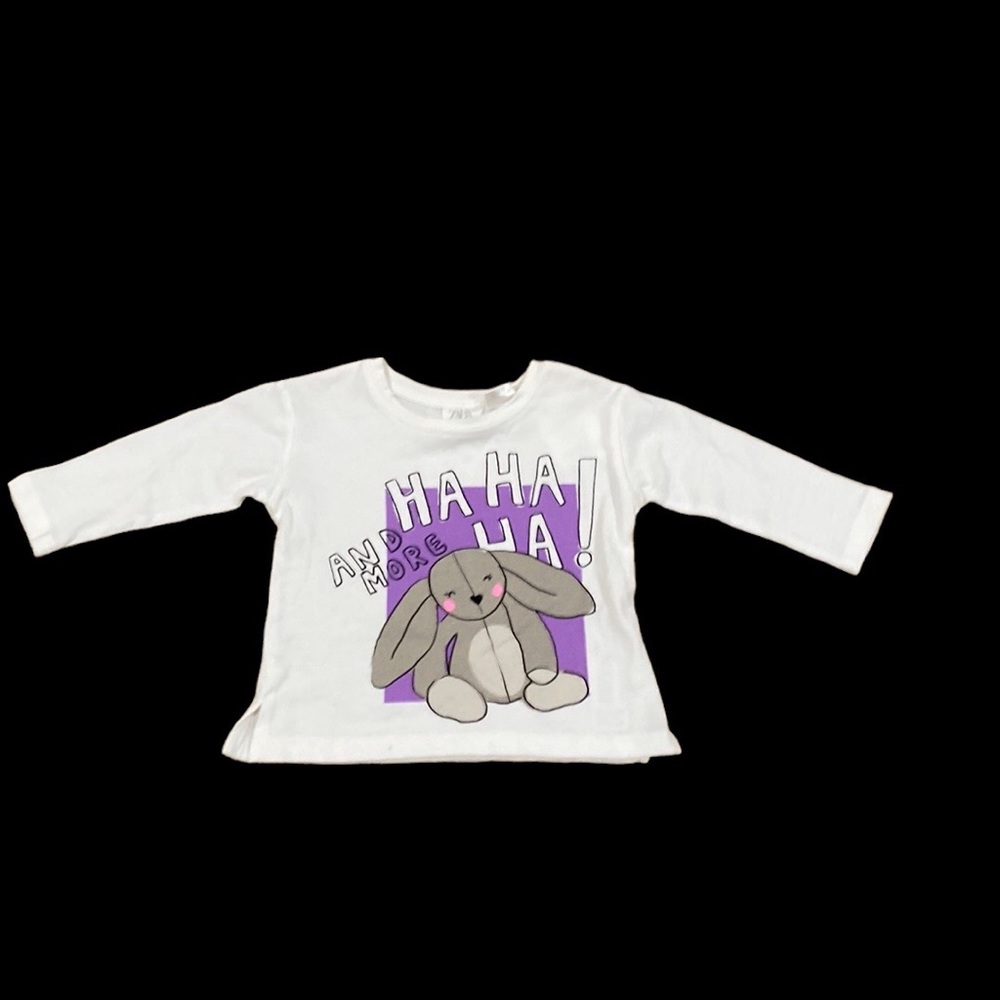 NWOT 3-6 months Zara funny bunny long sleeve top